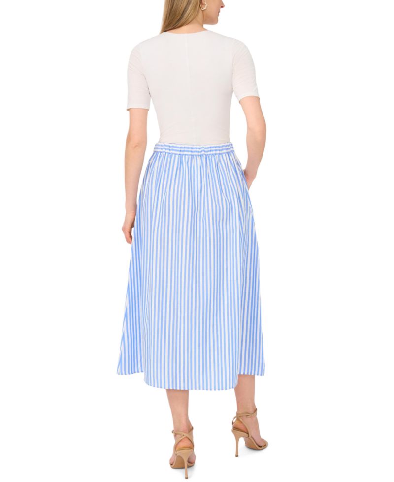 Women's Pull-On Placket Midi Skirt