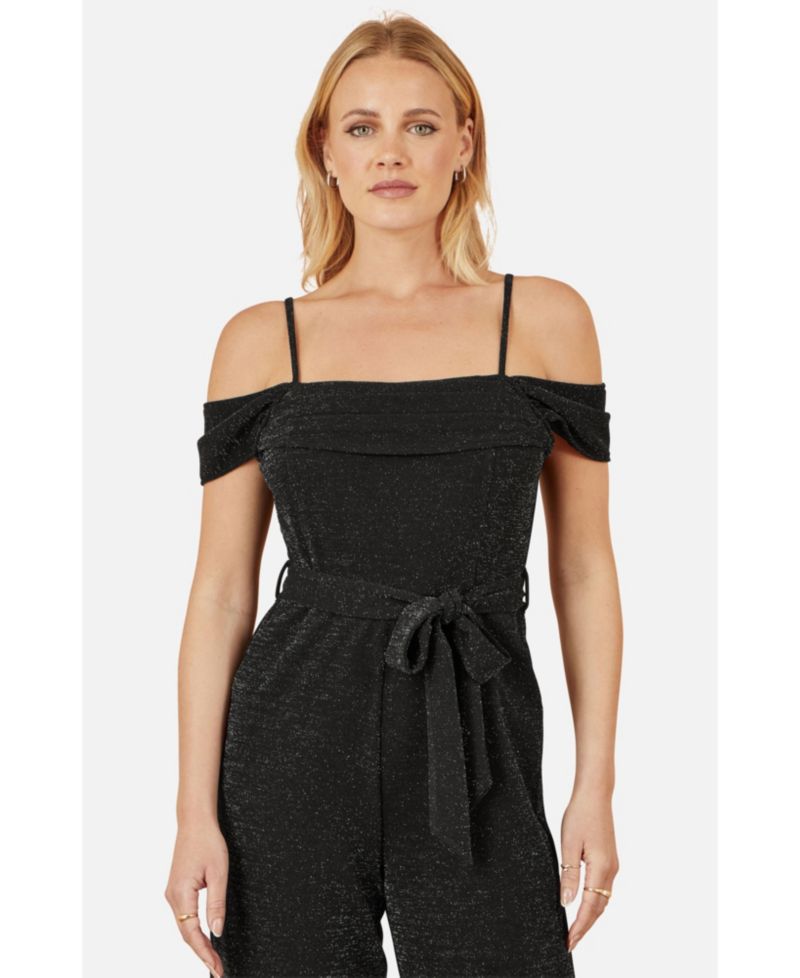 Women's Sparkle Stretch Bardot Jumpsuit