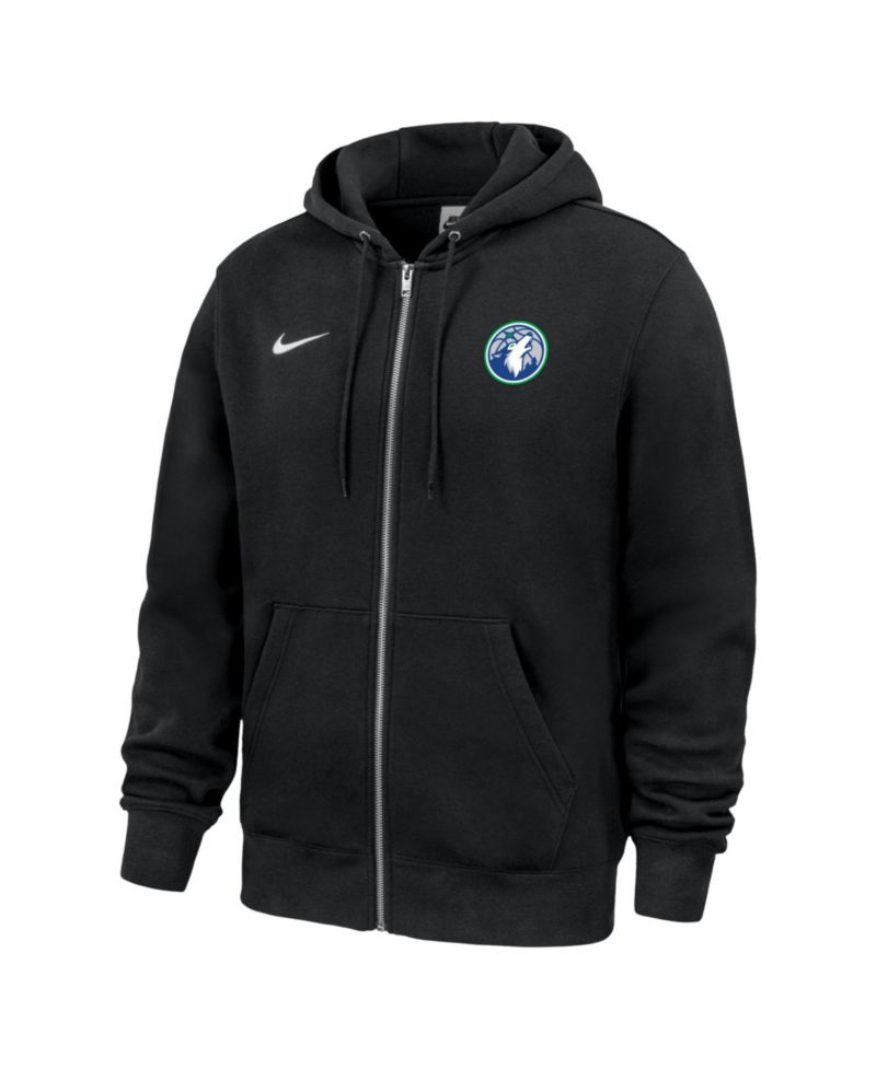 Men's Black Minnesota Timberwolves Club Fleece Full-Zip Hoodie