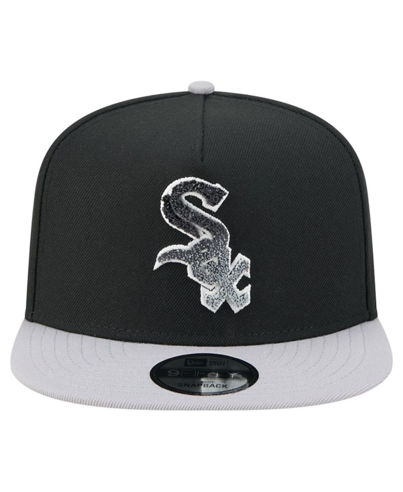 Men's Black/Gray Chicago White Sox Chenille Gradient A-Frame 9FIFTY Snapback Hat