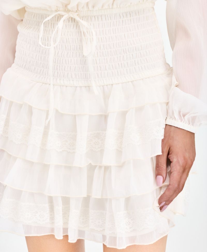 Women's Imogen Yoryu Off-the-Shoulder Long-Sleeve Lace Mini Dress