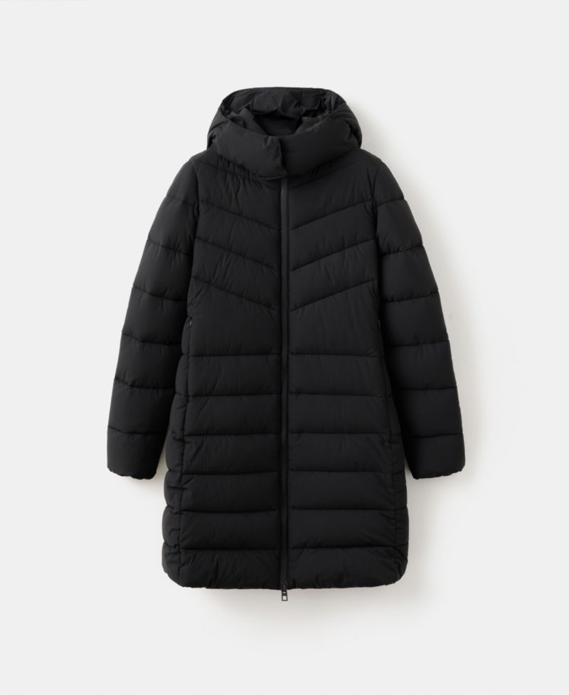 Women's Hood Midi Quilted Anorak Coat