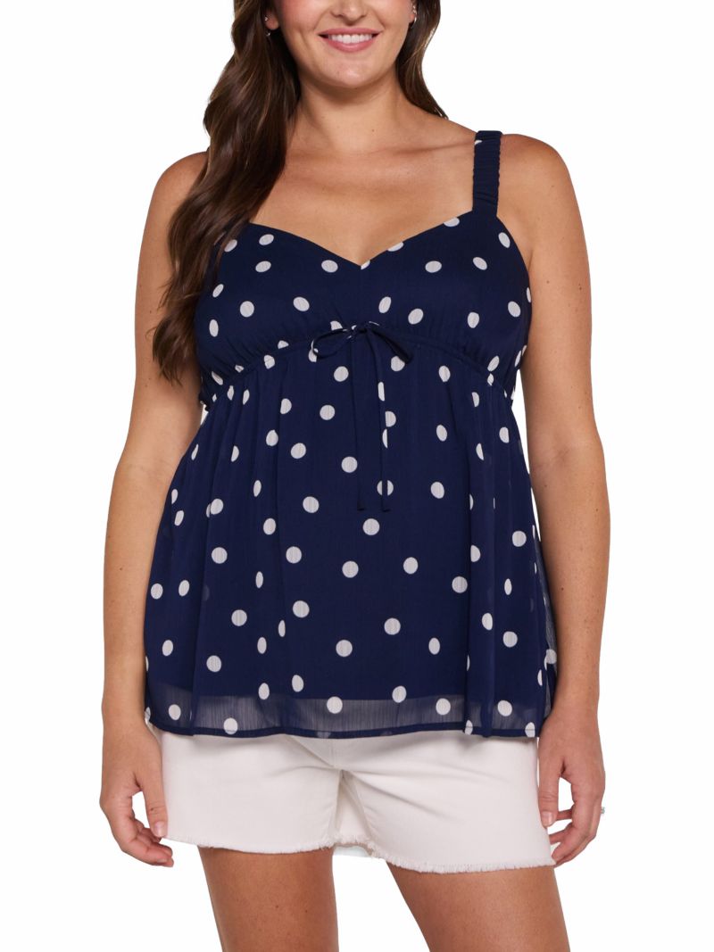 Women's Motherhood Scrunch Strap Woven Cami