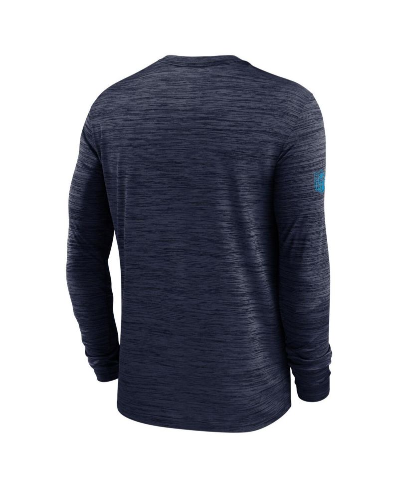 Men's Navy Tennessee Titans Sideline Velocity Performance Long Sleeve T-Shirt