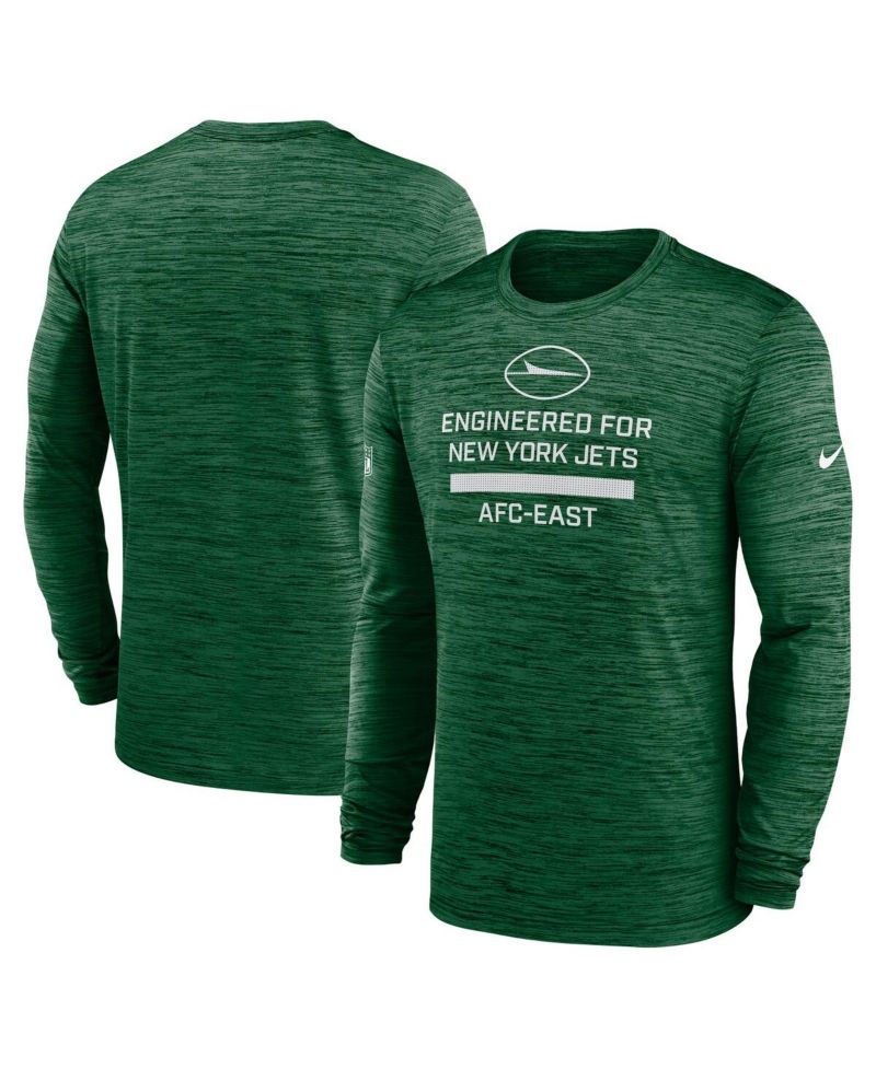 Men's Green New York Jets Sideline Velocity Performance Long Sleeve T-Shirt