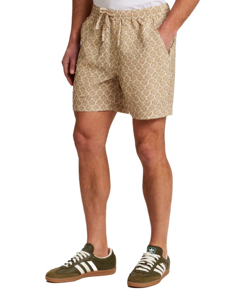 Men's Drawstring Medallion Print Seersucker Shorts