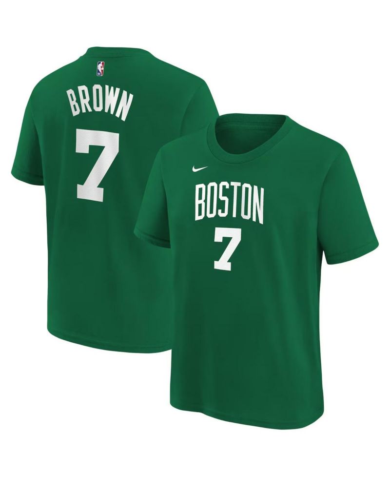 Big Boys and Girls Jaylen Brown Kelly Green Boston Celtics Icon Name & Number T-Shirt