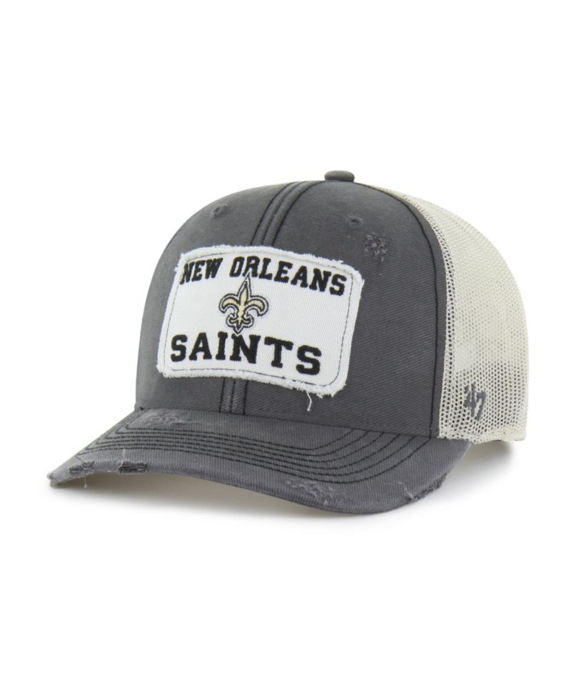 Men's '47 Charcoal New Orleans Saints Egremont Well-Worn Adjustable Trucker Hat