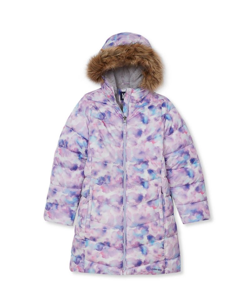 Girls Fleece Lined Printed Parka