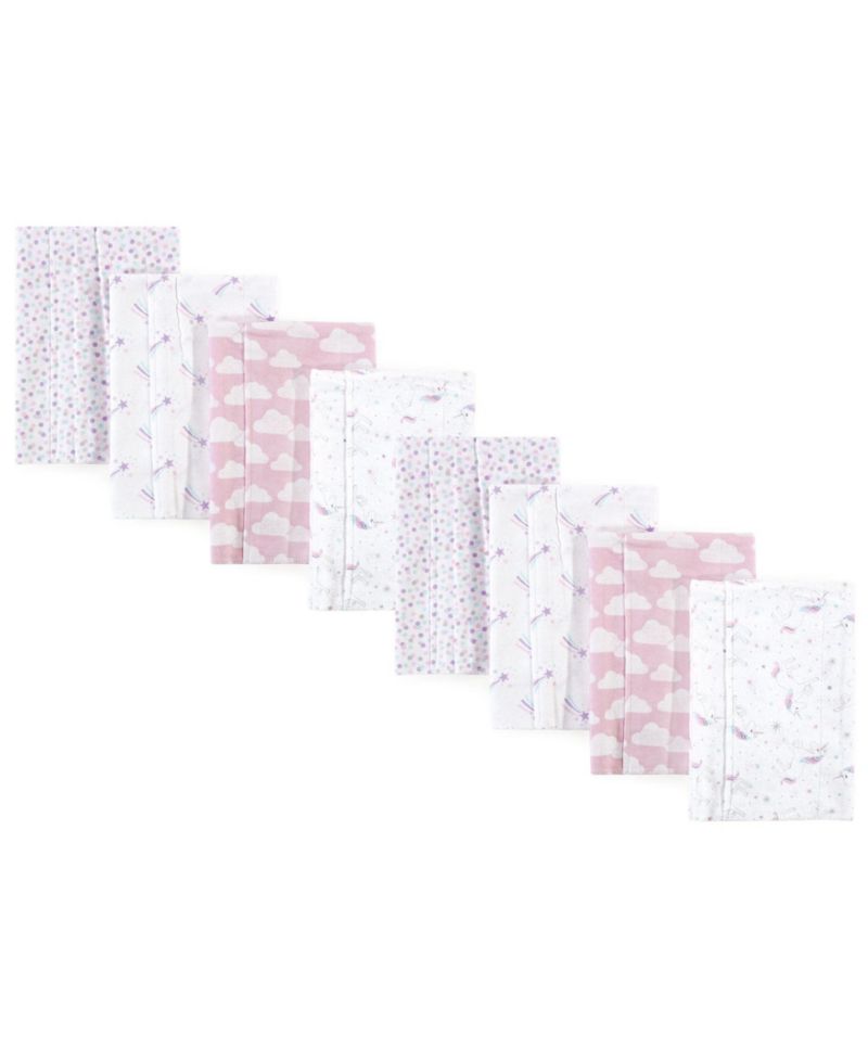 Girls Cotton Poly Flannel Burp Cloths Multipack