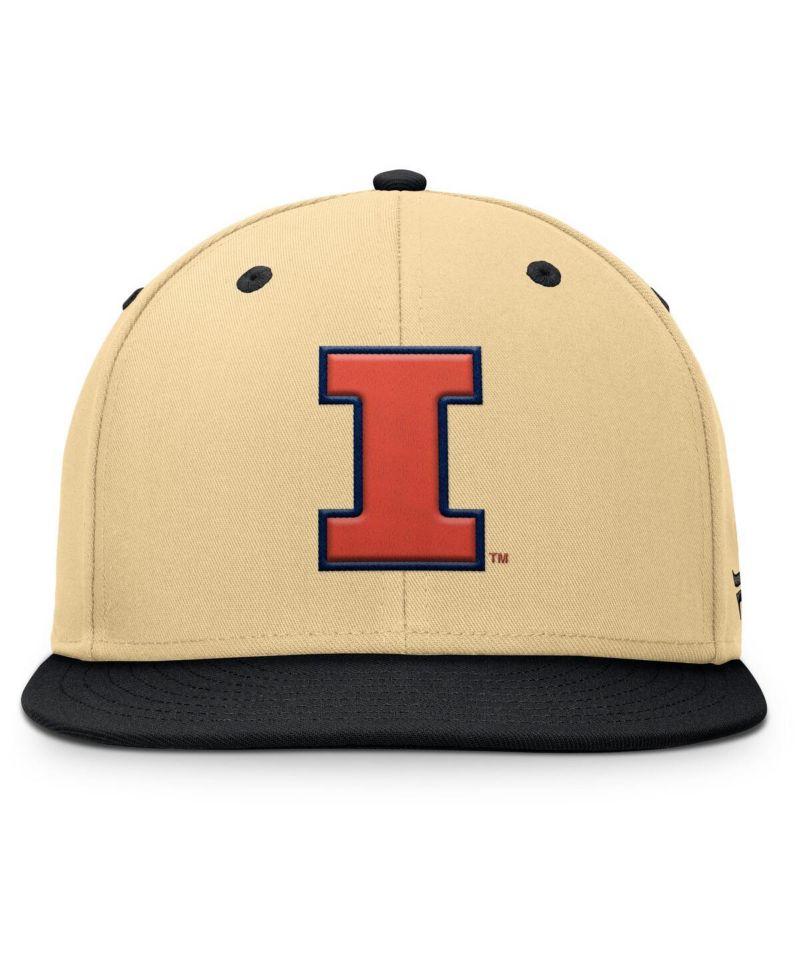 Men's Gold/Black Illinois Fighting Illini Balance Fitted Hat