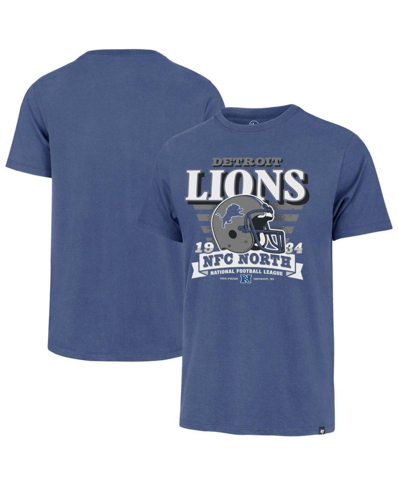 Men's Blue Detroit Lions Stripe Splash Franklin Throwback T-Shirt