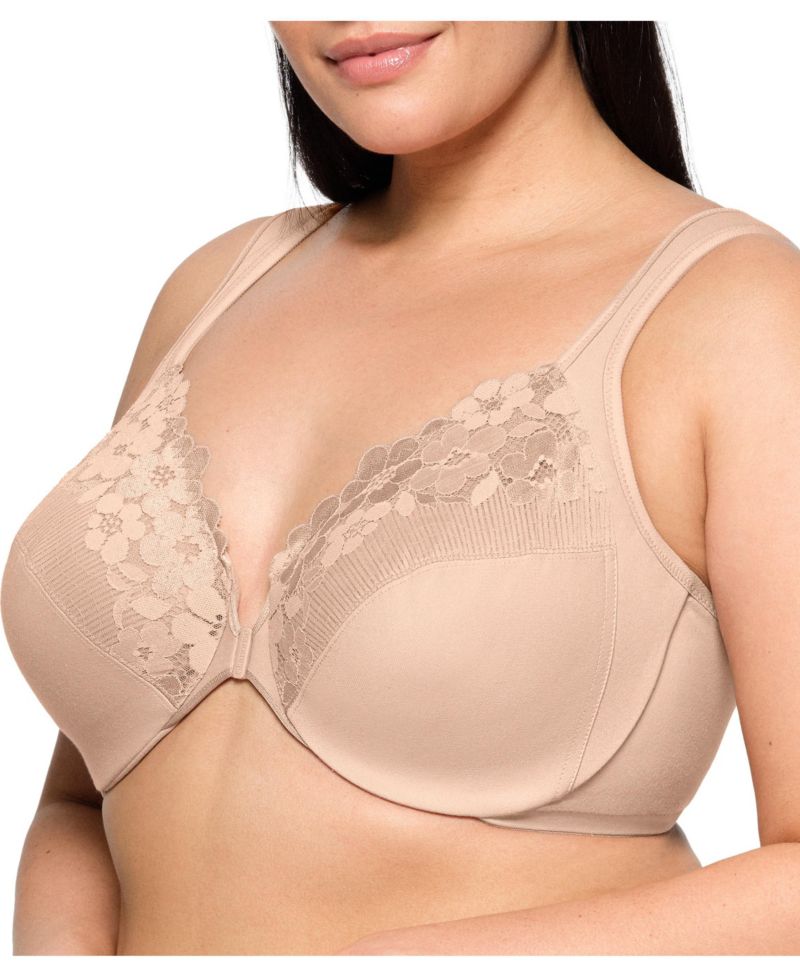 Plus Size Front-Closure Cotton Wonder Underwire Bra #1241