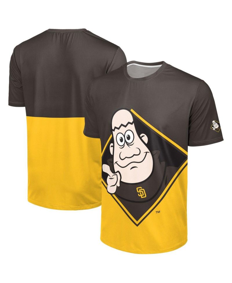 Men's Brown/Gold San Diego Padres Big Logo Mascot T-Shirt