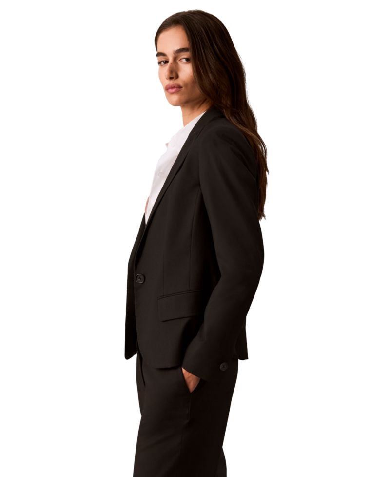 Petite One-Button Peak Lapel Blazer