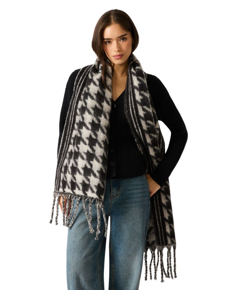 Plaid Houndstooth Midweight Scarf
