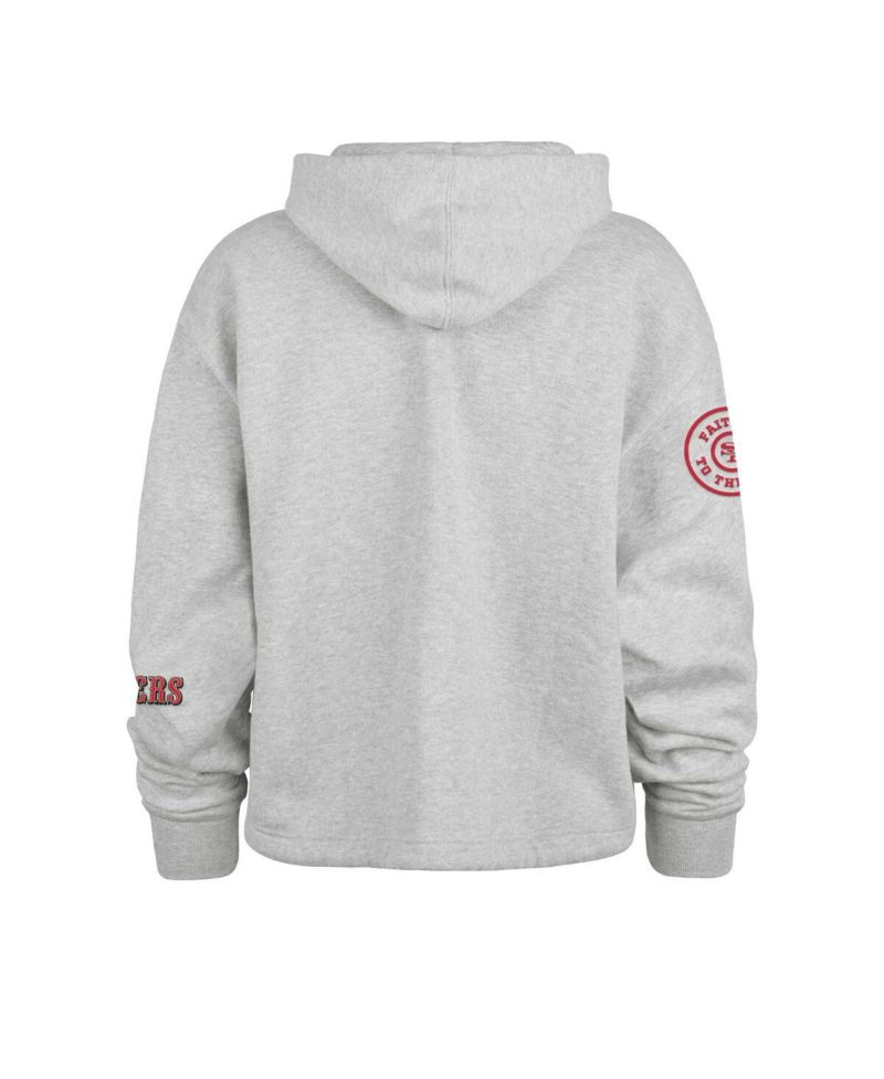 Women's Heather Gray San Francisco 49ers High Hopes Long Sleeve Cropped Hoodie