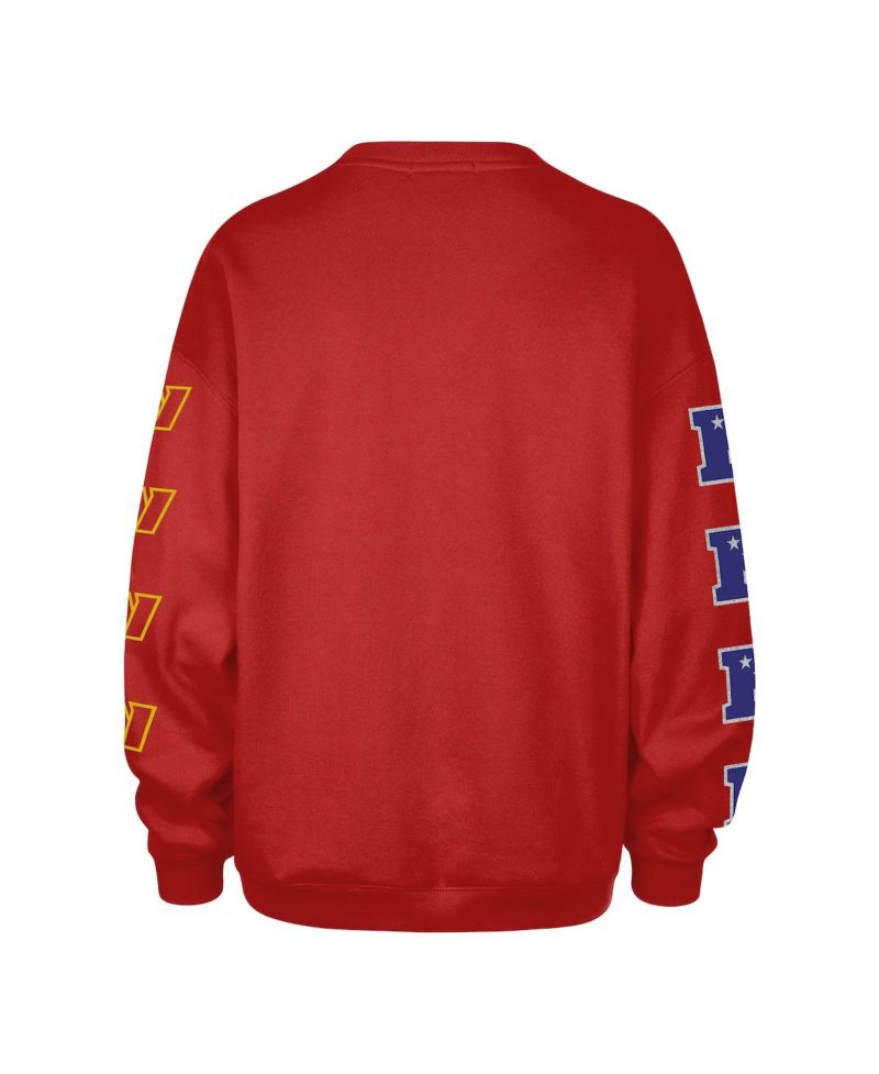 Women's Burgundy Washington Commanders Go Big Oversized Pullover Sweatshirt