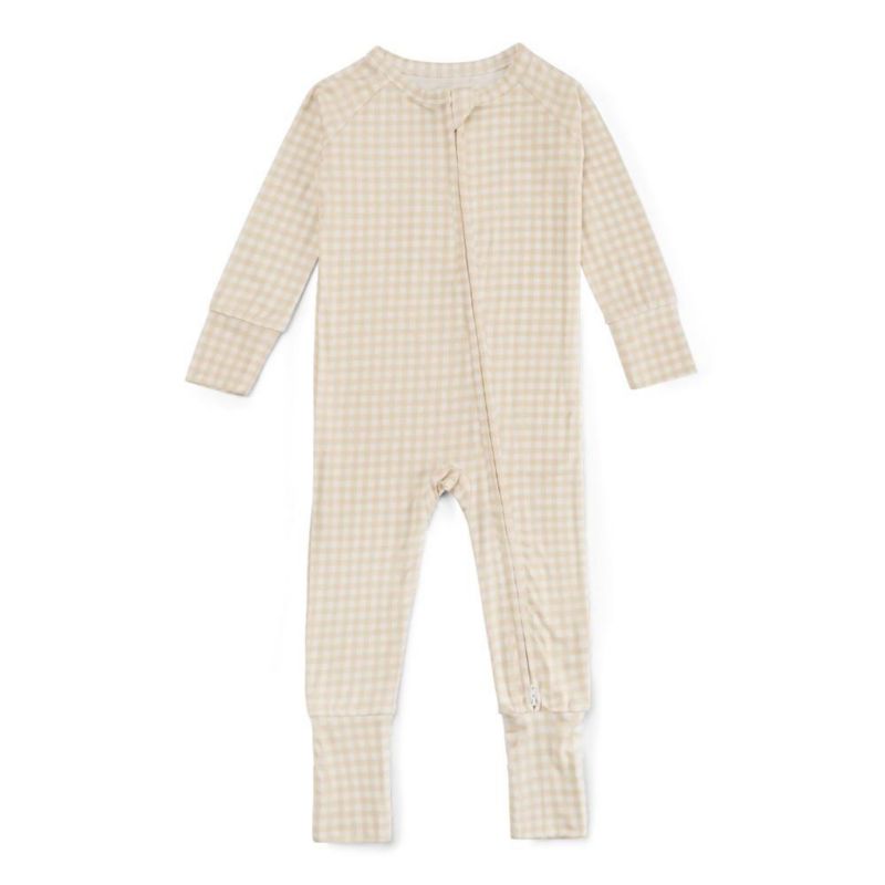 Baby Boys Sandstone Gingham Bamboo Sleeper