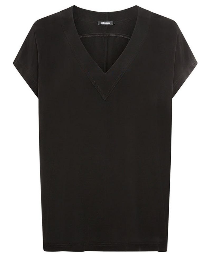 Women's Solid V-Neck Blouse