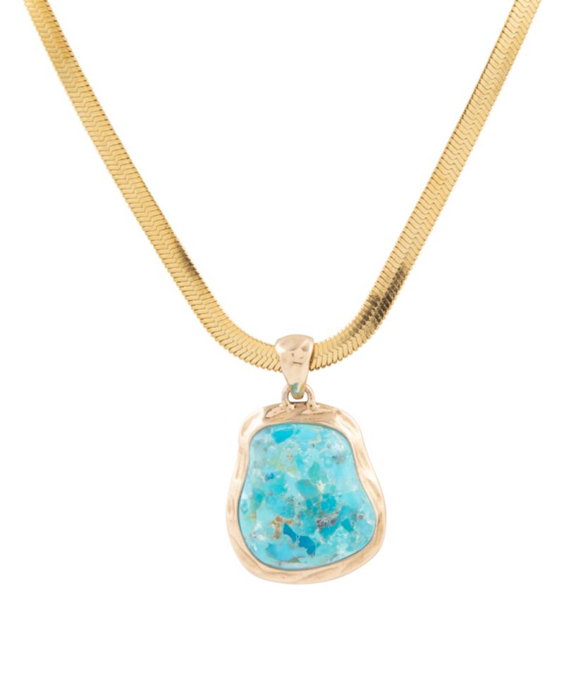 Turquoise Baron Snake Chain Pendant Necklace