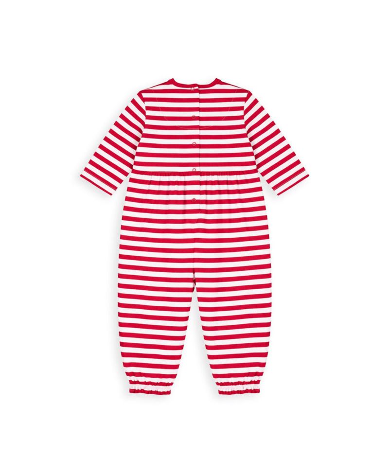 Baby Girls' Stripe Applique Scotty Dogs and Heart Long Sleeve Longall