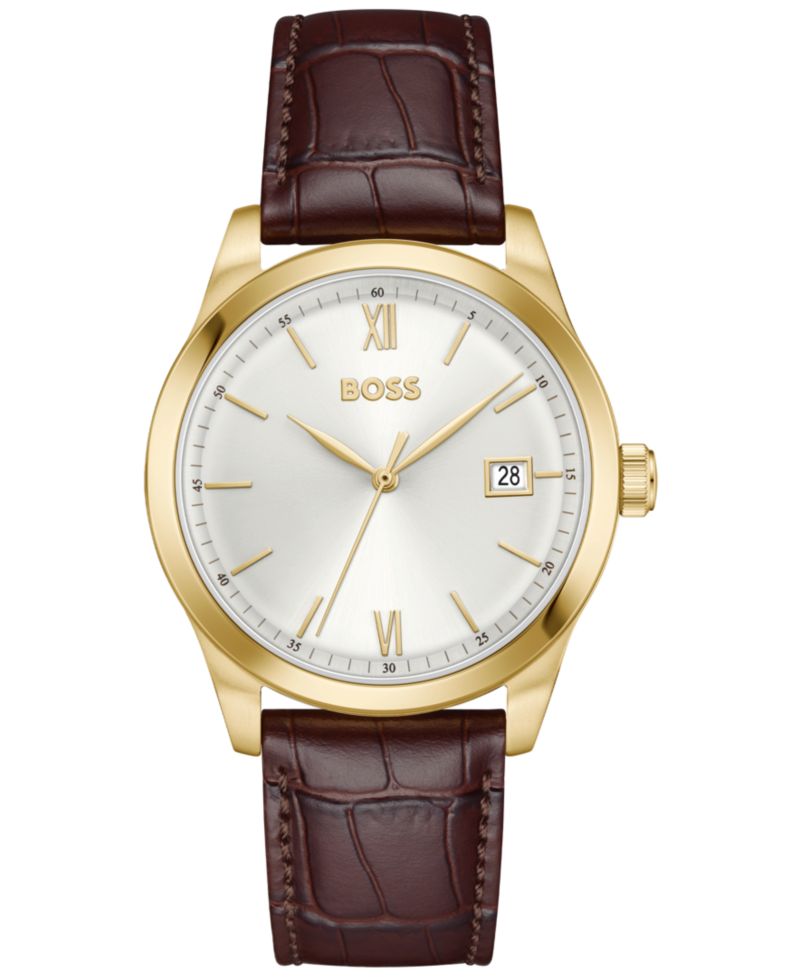 Men's Langford Quartz Brown Leather Watch 39mm
