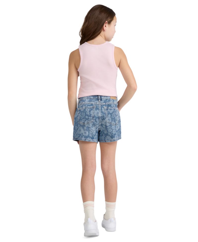 Girls’ High-Rise Relaxed Floral Denim Shorts