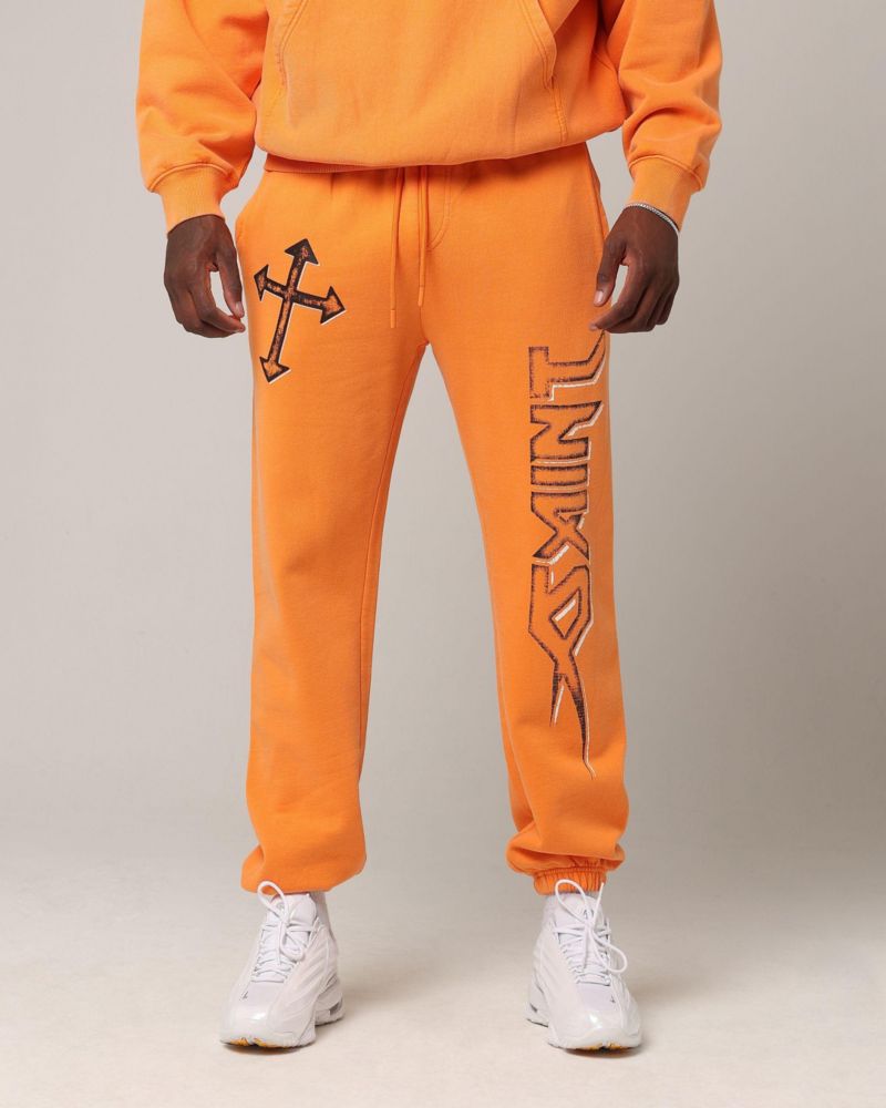 Men's SSIX Sweat Pants- Orange, XL