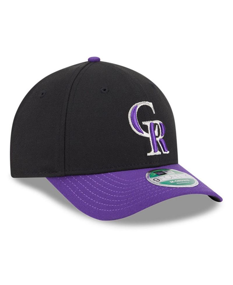 Men's Black/Purple Colorado Rockies Player Replica 9FORTY Adjustable Hat