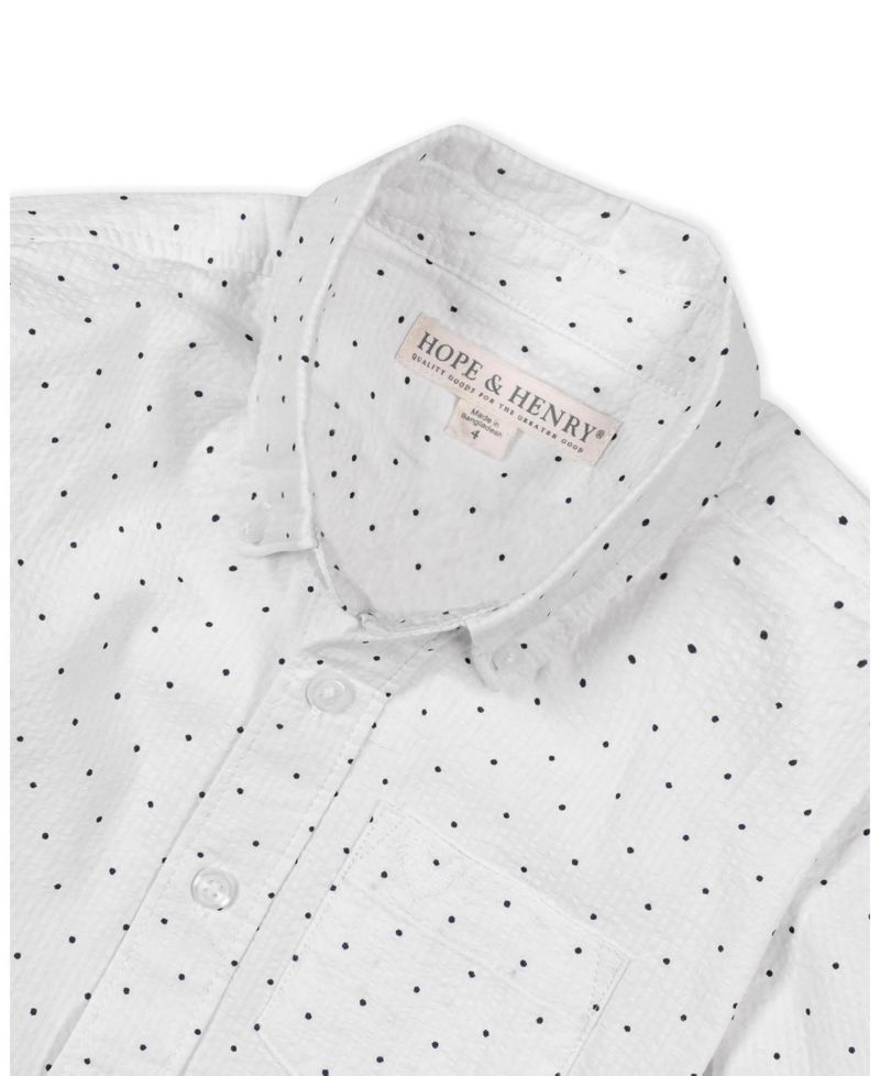 Boys Hope and Henry Organic Long Sleeve Seersucker Shirt