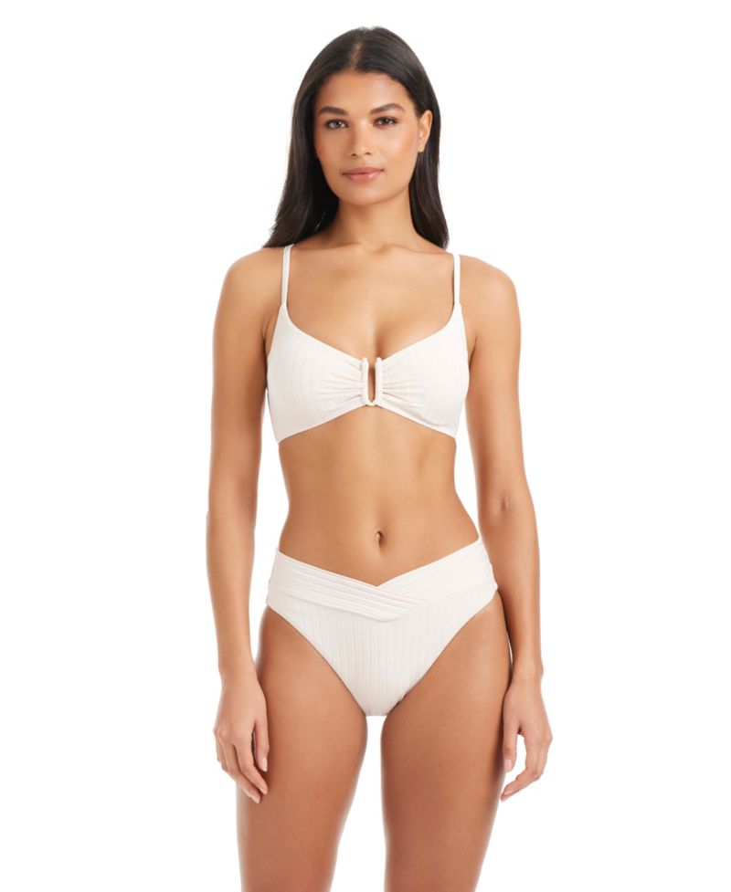Women's Refresh Ribbed Tie-Back Underwire Bikini Top and Moderate-Coverage Swim Bottoms