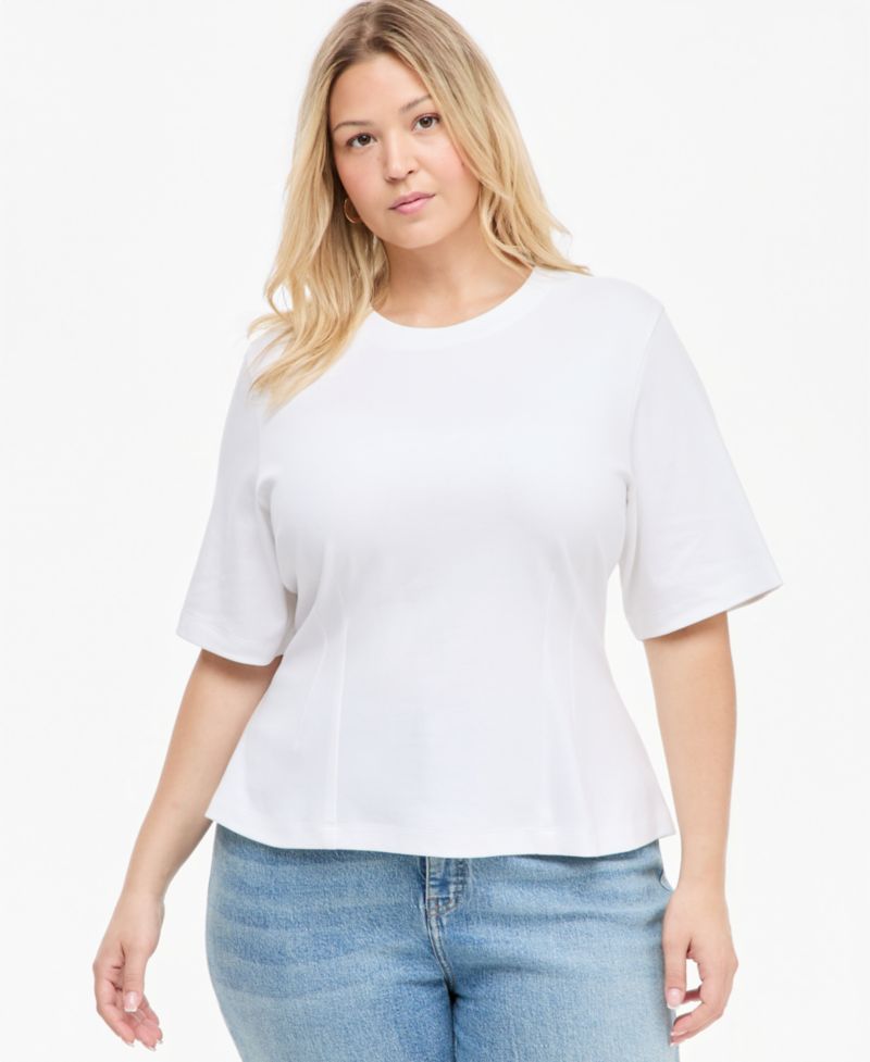 Plus Size Tie-Back Interlock T-Shirt