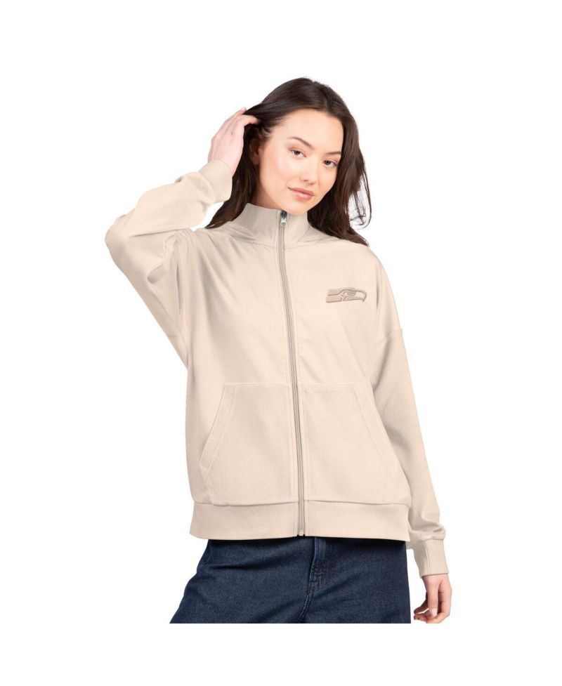 Women's Tan Seattle Seahawks Rookie Full-Zip Hoodie