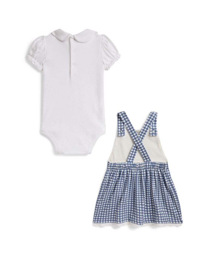 Baby Girls' Cotton Bodysuit and Gingham Dress, 2-Piece Set
