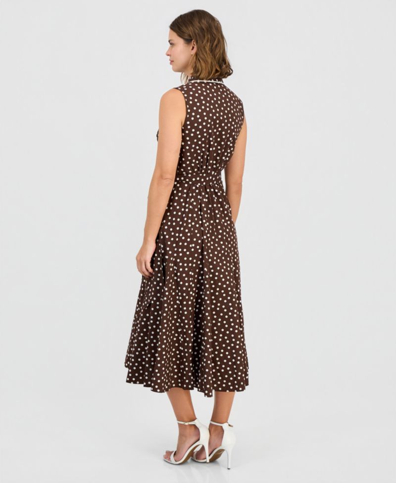 Petite Sleeveless Godet Shirt-Dress