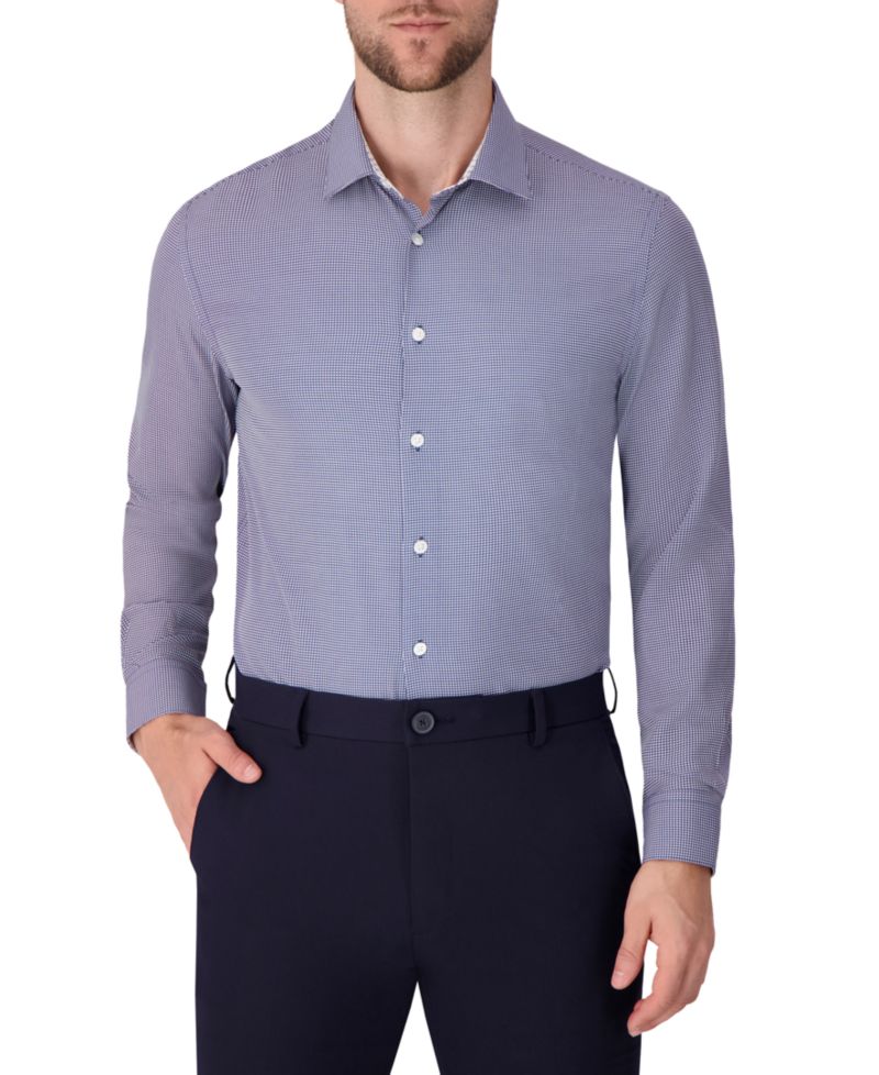 Men's Long Sleeve 4-Way Bubble Print Dress Shirt