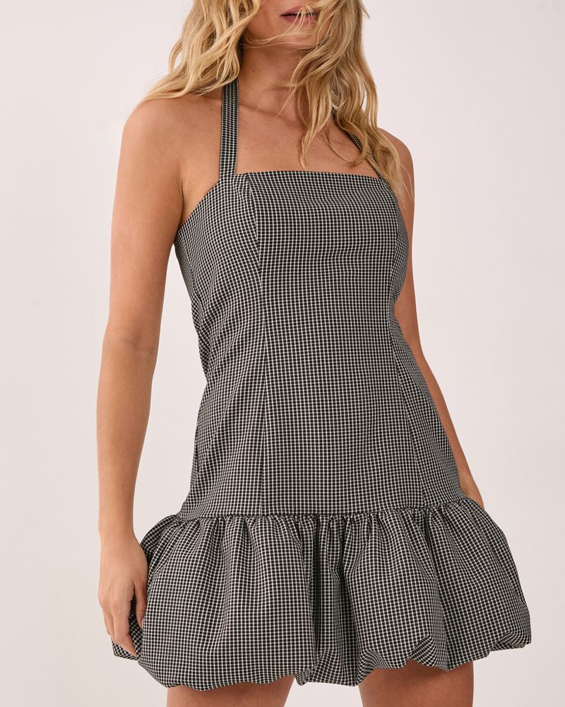 Women's Structured Puffball Bandeau Mini Dress