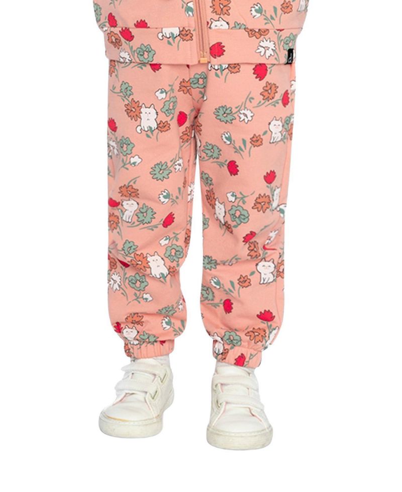 Little Girls (6-8) French Terry Sweatpants Cat Print