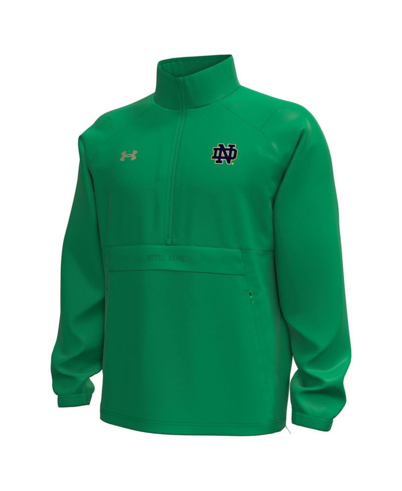 Men's Green Notre Dame Fighting Irish Unstoppable Woven Anorak Storm Tech Half-Zip Jacket