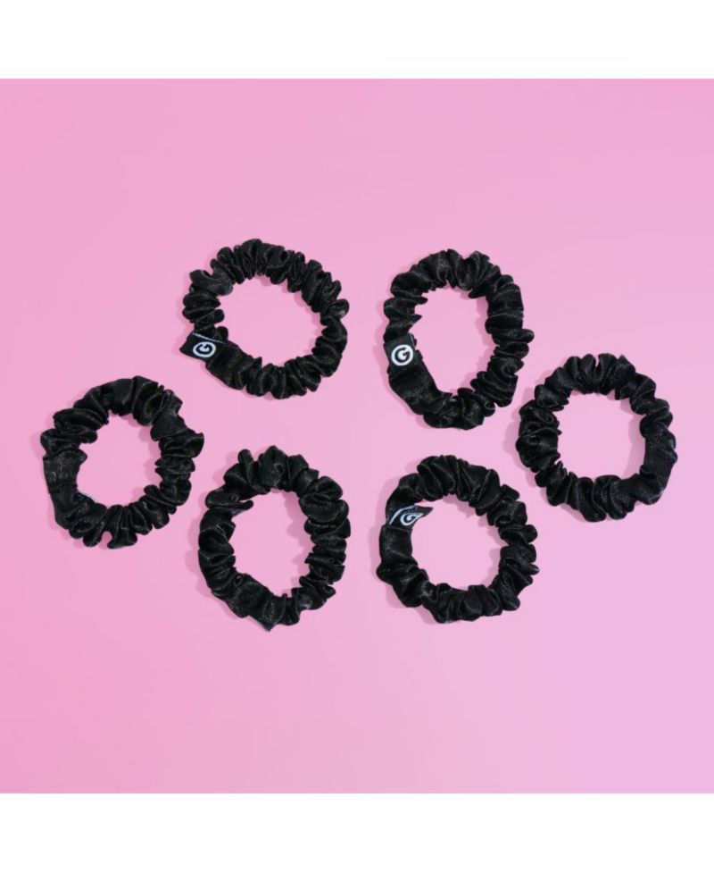 Slim Satin Hair Scrunchies Soft, No Breakage Scrunchies Perfect for Fine Hair and Bedtime Wear 6 Pack