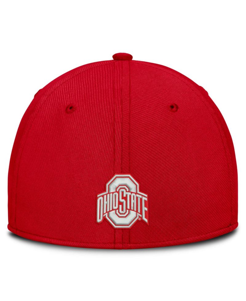 Men's Scarlet Ohio State Buckeyes Rise On-Field SwooshFlex Dri-FIT Flex Hat