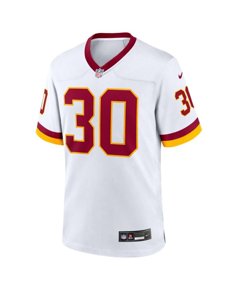 Men's Austin Ekeler White Washington Commanders Game Super Bowl Era Jersey