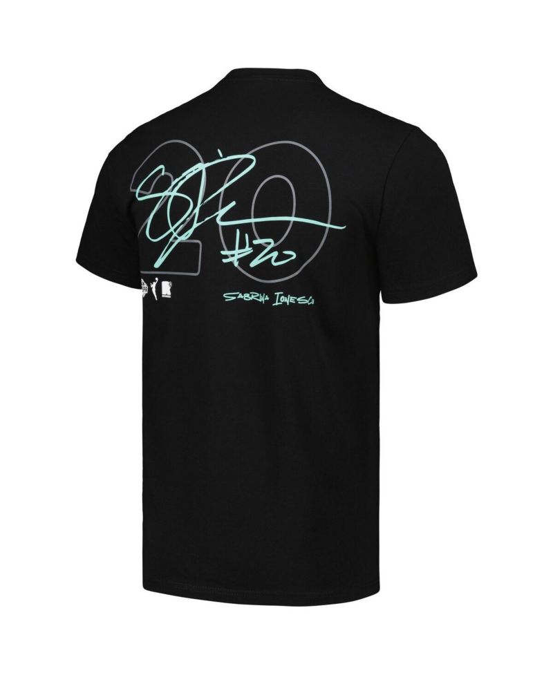 Men's and Women's Sabrina Ionescu Black New York Liberty Player Signature Name & Number T-Shirt