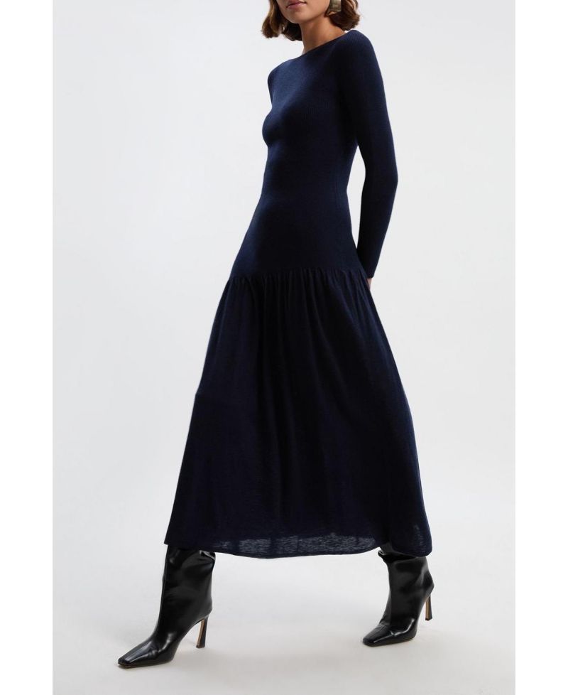 Women's Wool Blend Sheer Knitted Skirt Dress