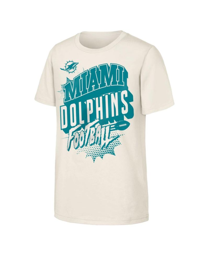 Big Boys and Girls Natural Miami Dolphins Action Comic T-Shirt
