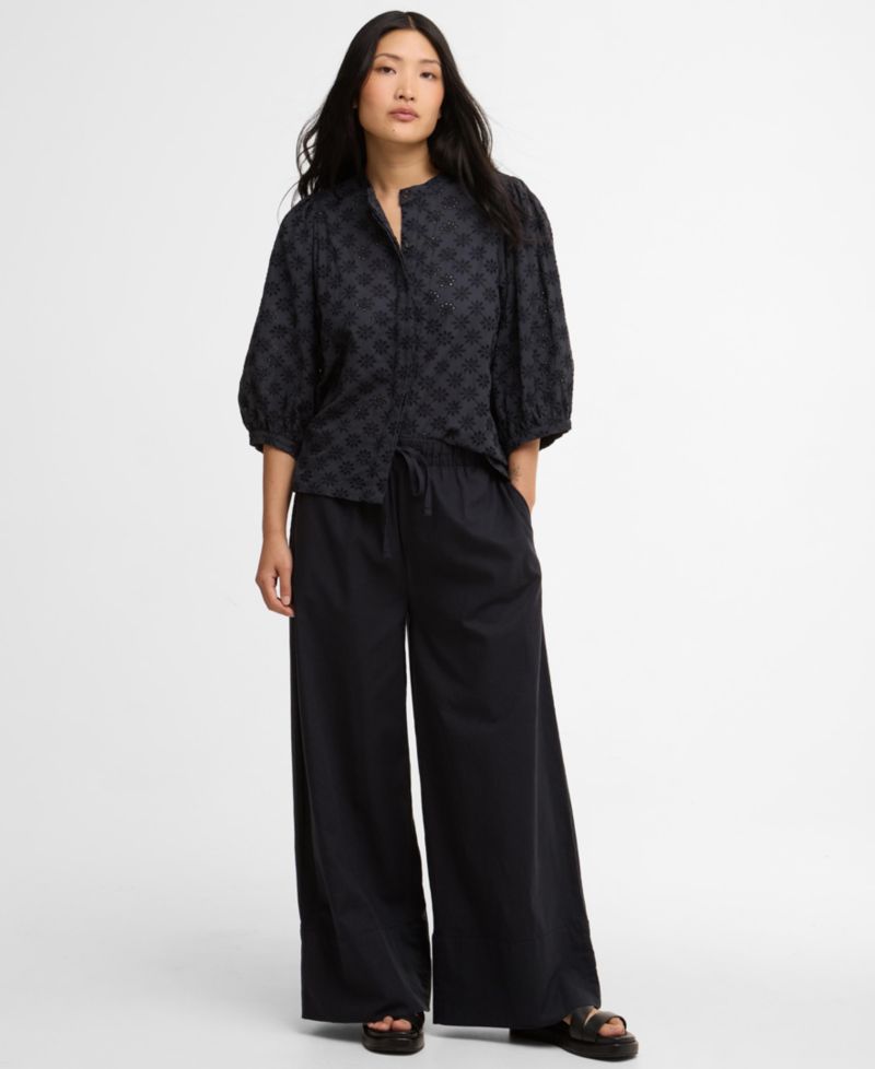 Women's Layla Broderie Anglaise Concealed Placket Top
