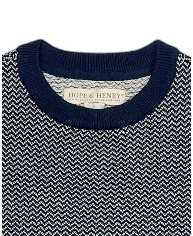 Hope and Henry Boy's Small to Xlarge Organic Fine Gauge Crew Neck Sweater