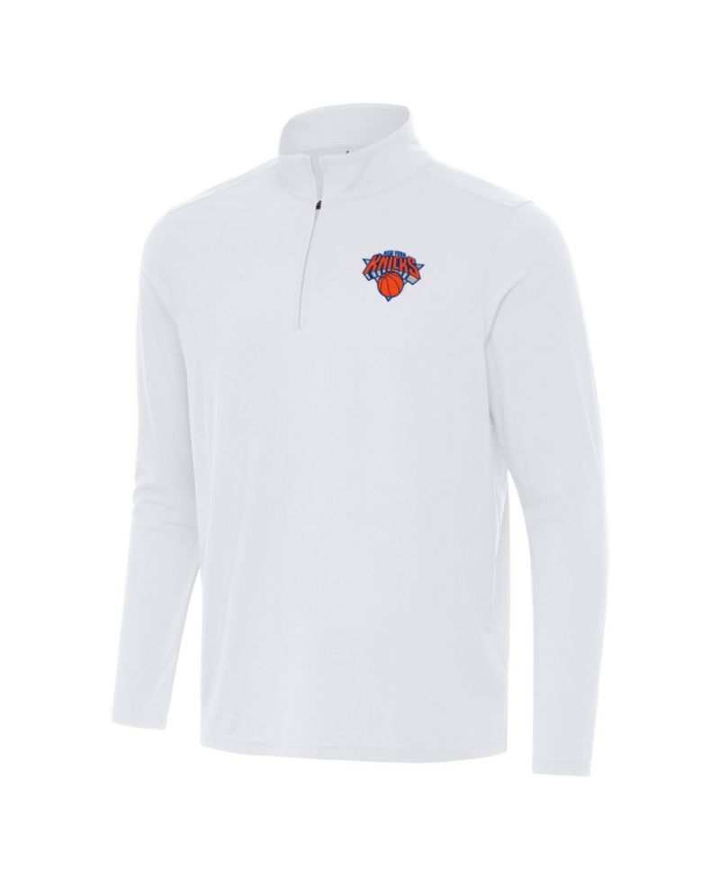 Men's White New York Knicks Intent Quarter-Zip Sweatshirt