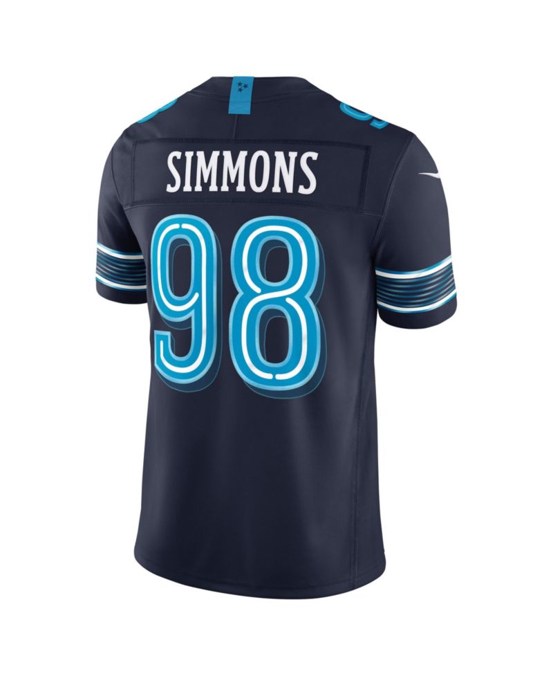 Men's Jeffery Simmons College Navy Tennessee Titans 2026 Rivalries Collection Vapor F.U.S.E Stitched Limited Jersey